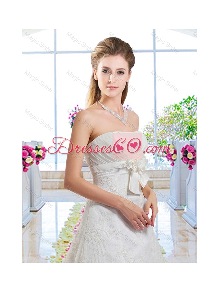 Informal A Line Laced Wedding Dress with Lace Up