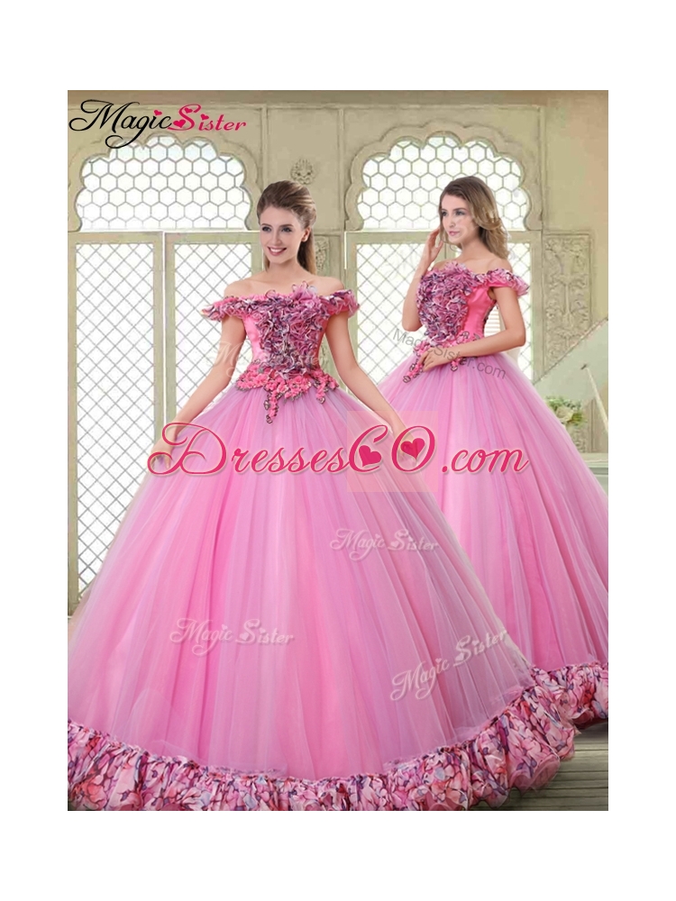 Spring New Style Off the Shoulder Quinceanera Gowns in Multi Color