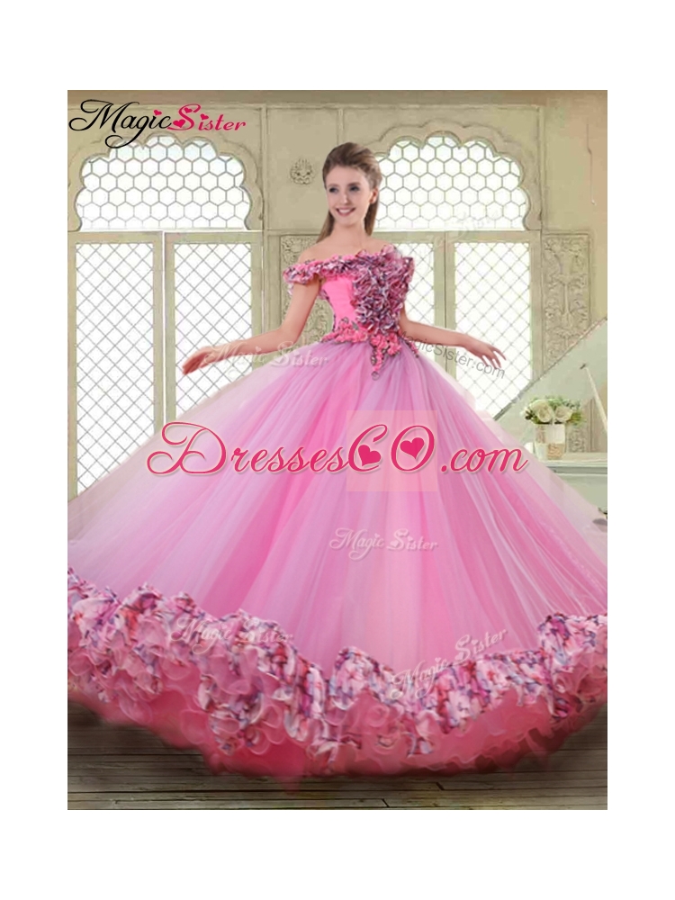Spring New Style Off the Shoulder Quinceanera Gowns in Multi Color