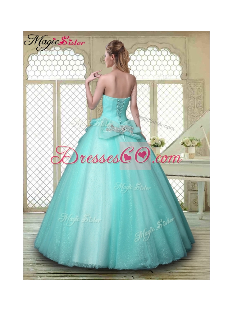 New Style Beading Quinceanera Dress in Aqua Blue Color