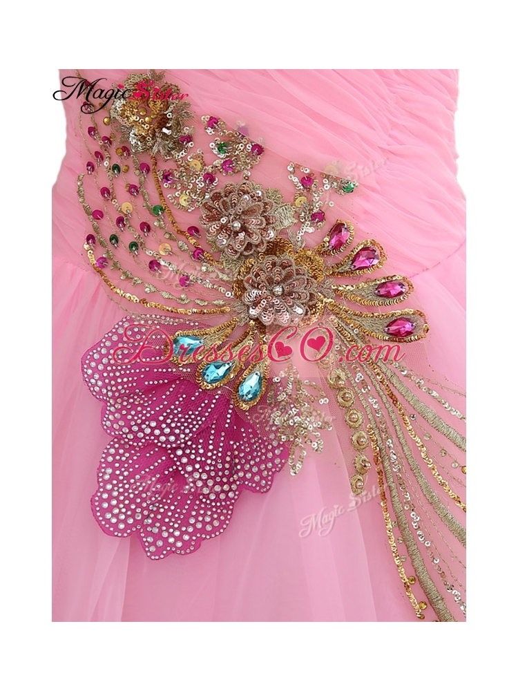 New Style Rose Pink Quinceanera Gowns with Beading and Appliques