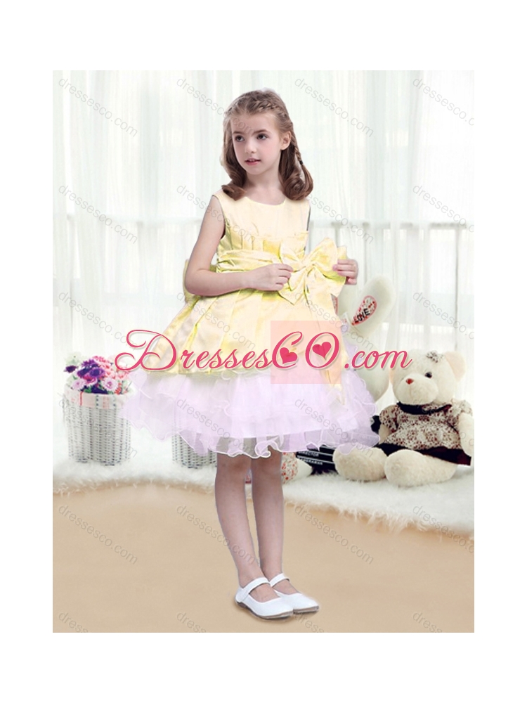 Fall Perfect A Line Scoop Sashes and Bowknot  Cheap Flower Girl Dresses