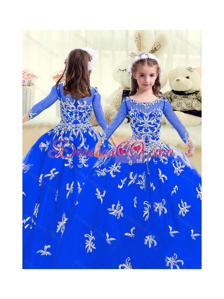 Cheap Beading and Appliques Little Girls Pageant Dresses