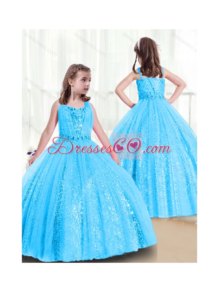Luxurious Straps Girls Party Dress with Side Zipper