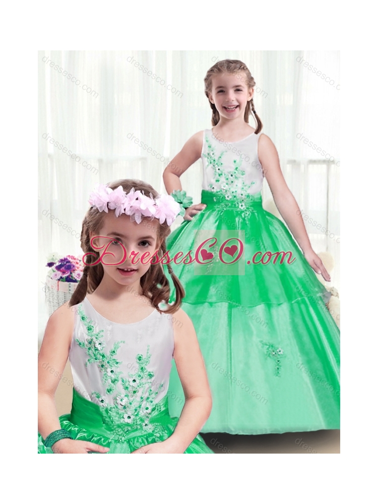 Beautiful Multi Color MLittle girl Pageant Dress with Appliques