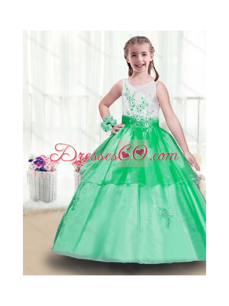 Beautiful Multi Color MLittle girl Pageant Dress with Appliques