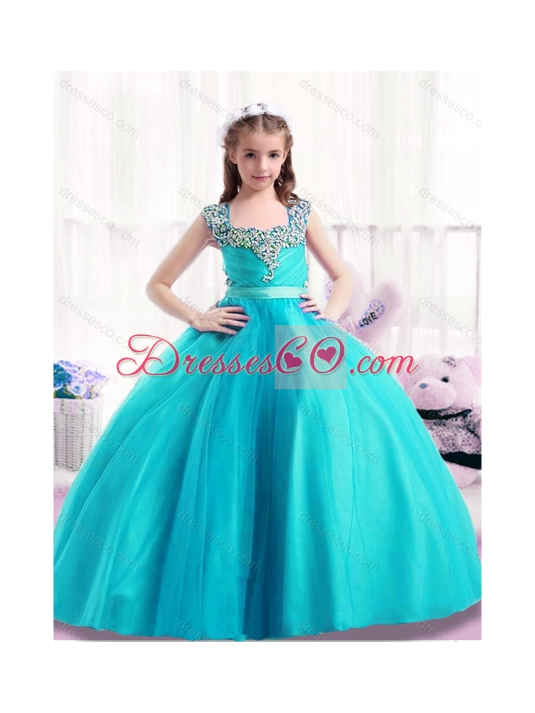 Perfect Zipper Up Little girl Pageant Dress with Beading