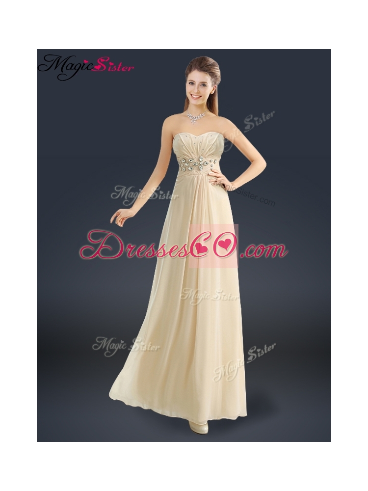 Latest Beading Prom Dress in Champagne