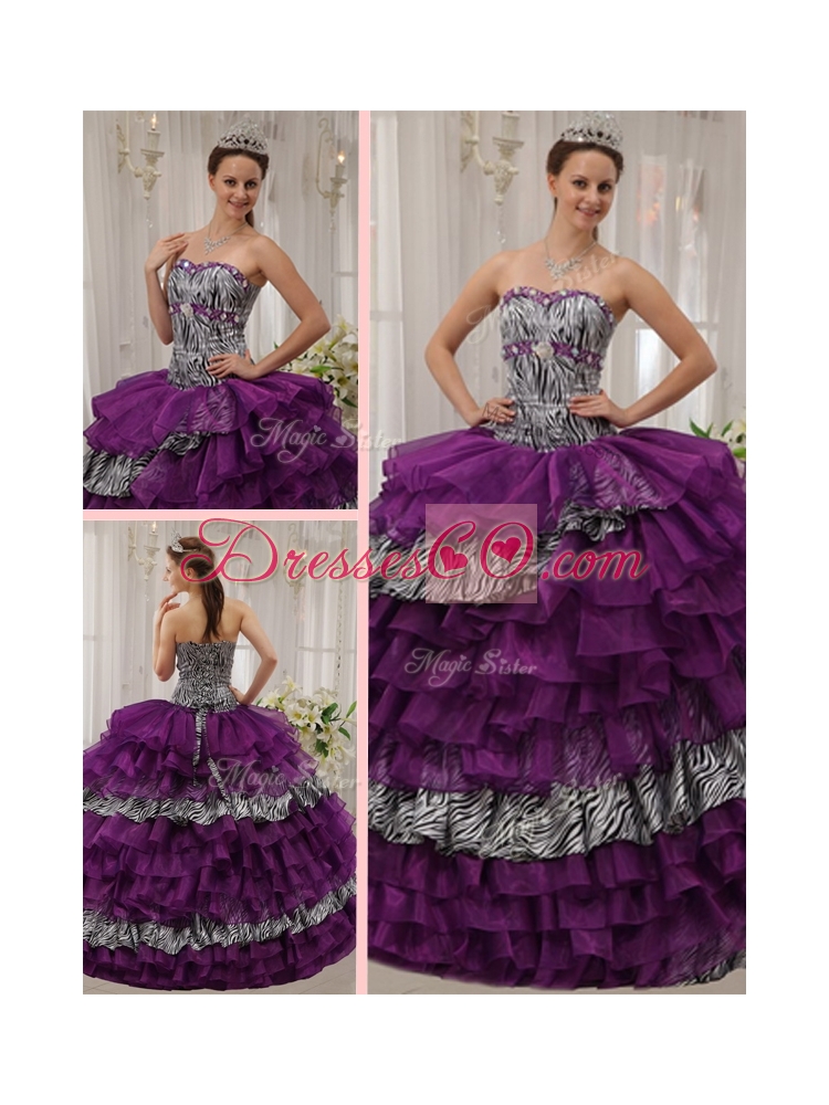 Brand New Beading Quinceanera Dress in Purple