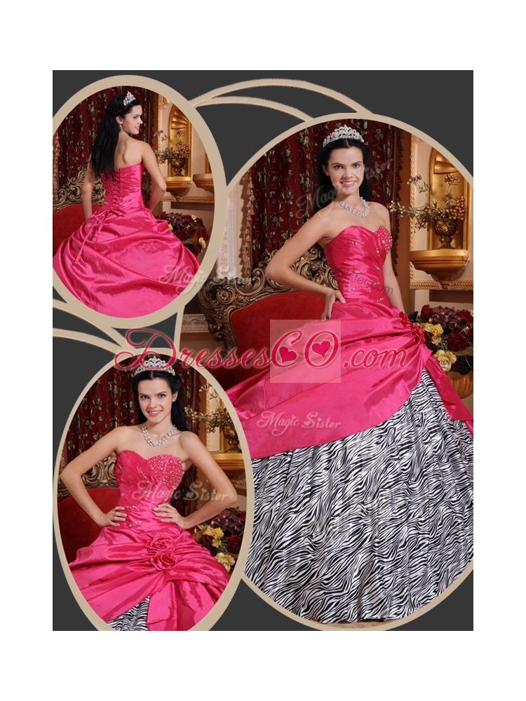 Inexpensive Ball Gown Quinceanera Dress in Hot Pink