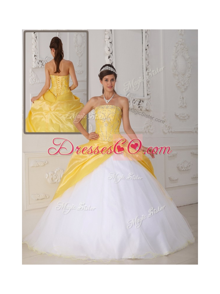 Ball Gown Appliques and Hand Made Flower Quinceanera Dresse