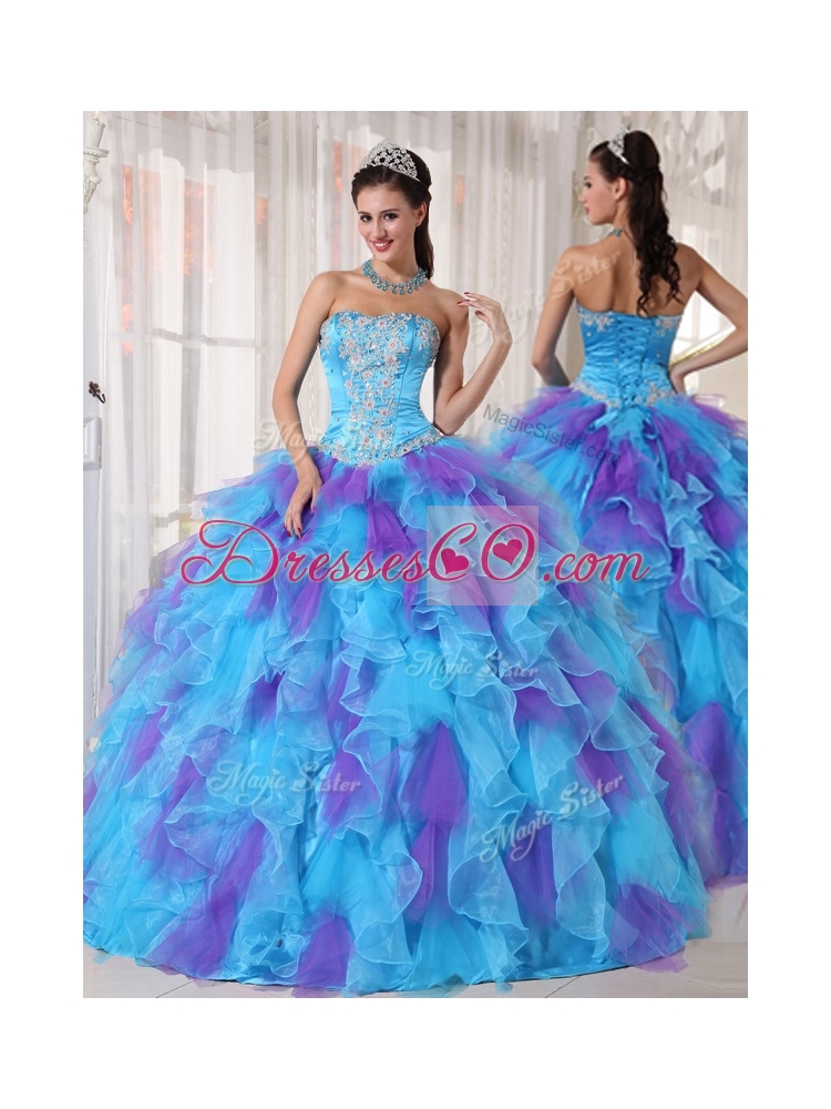 Ball Gown Beading and Appliques Quinceanera Dresses