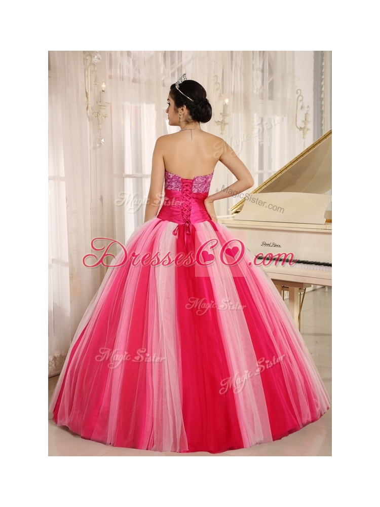 Cheap Strapless Lace Up Quincanera Dress in Multi Color