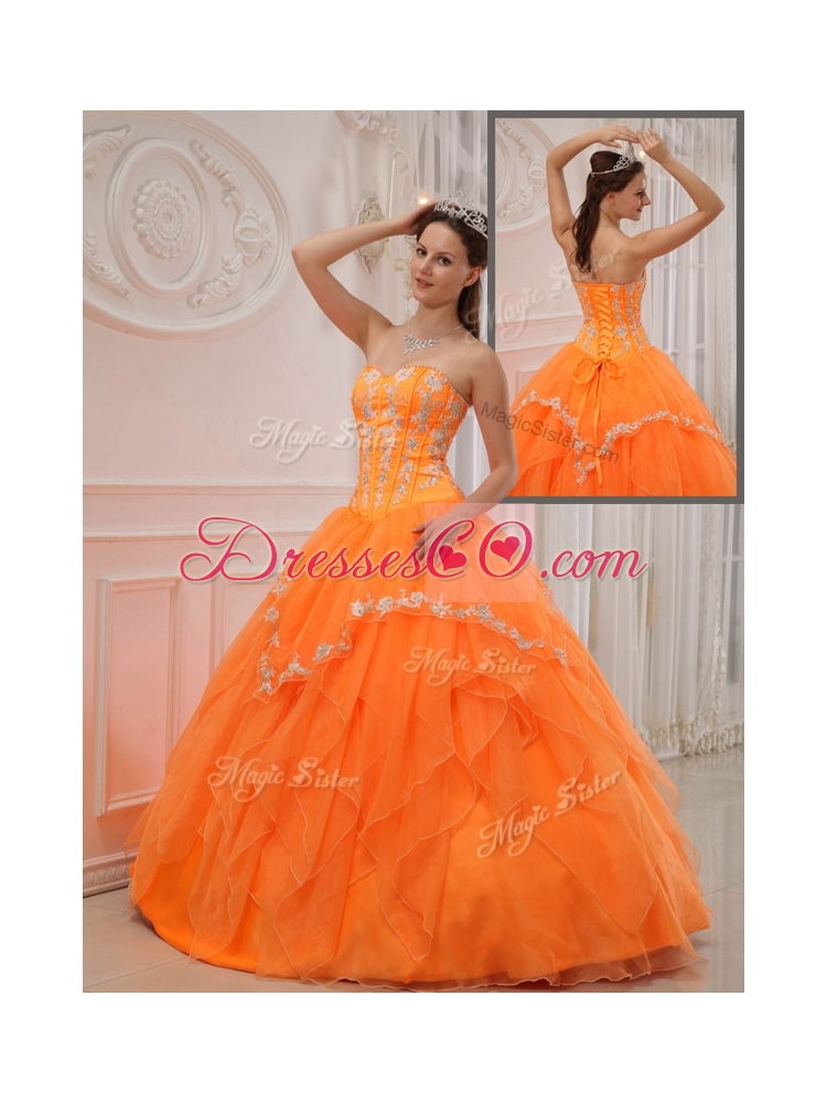 Elegant Ball Gown Appliques Quinceanera Dresses
