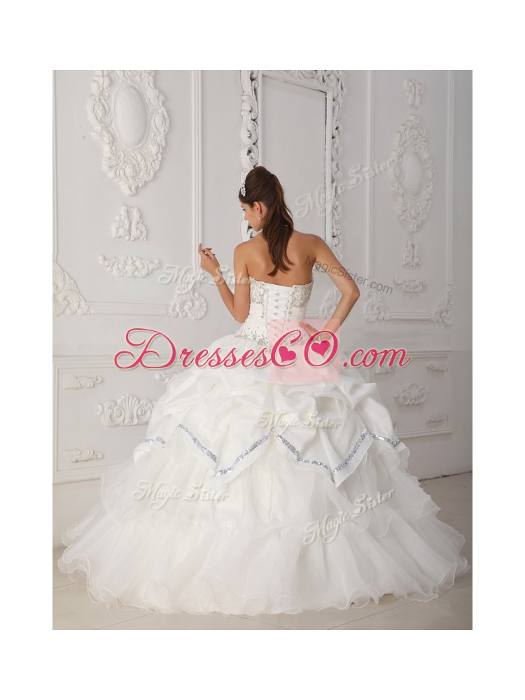 Elegant Beading Quinceanera Dress in White