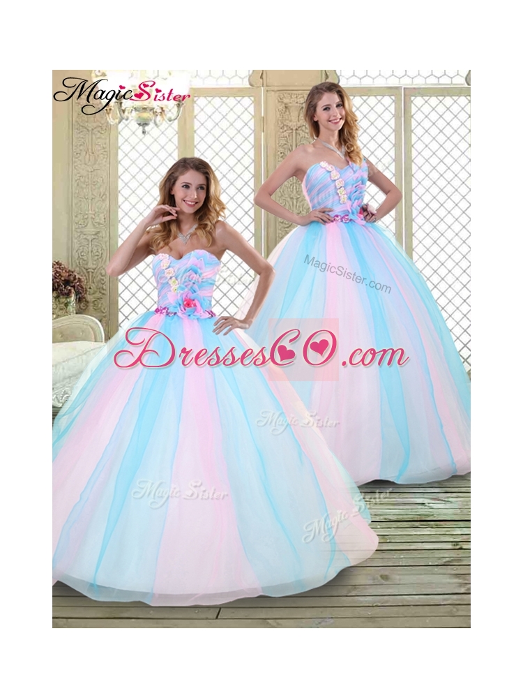 Quinceanera Dress with Hand Made Flowers