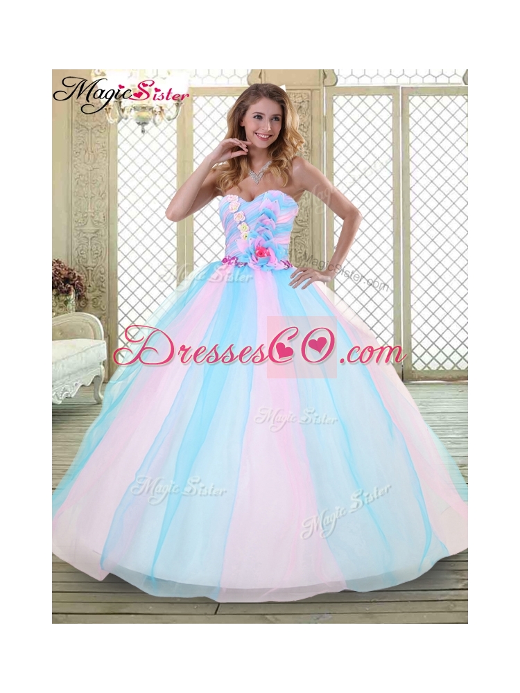 Quinceanera Dress with Hand Made Flowers