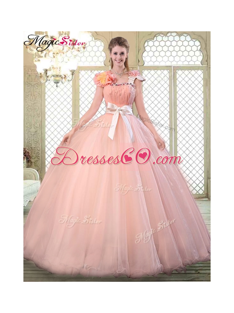 Beautiful Asymmetrical Quinceanera Dress with Bowknot