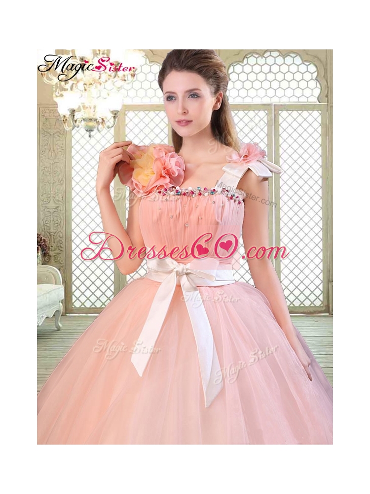 Beautiful Asymmetrical Quinceanera Dress with Bowknot