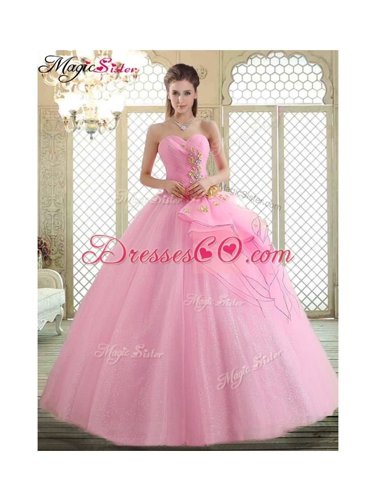 Hot Sale Rose Pink Quinceanera Dress with Beading