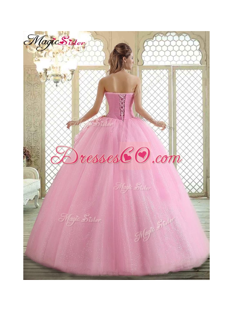 Hot Sale Rose Pink Quinceanera Dress with Beading