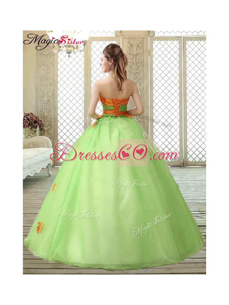 Latest Strapless Quinceanera Gowns with  Appliques and Belt