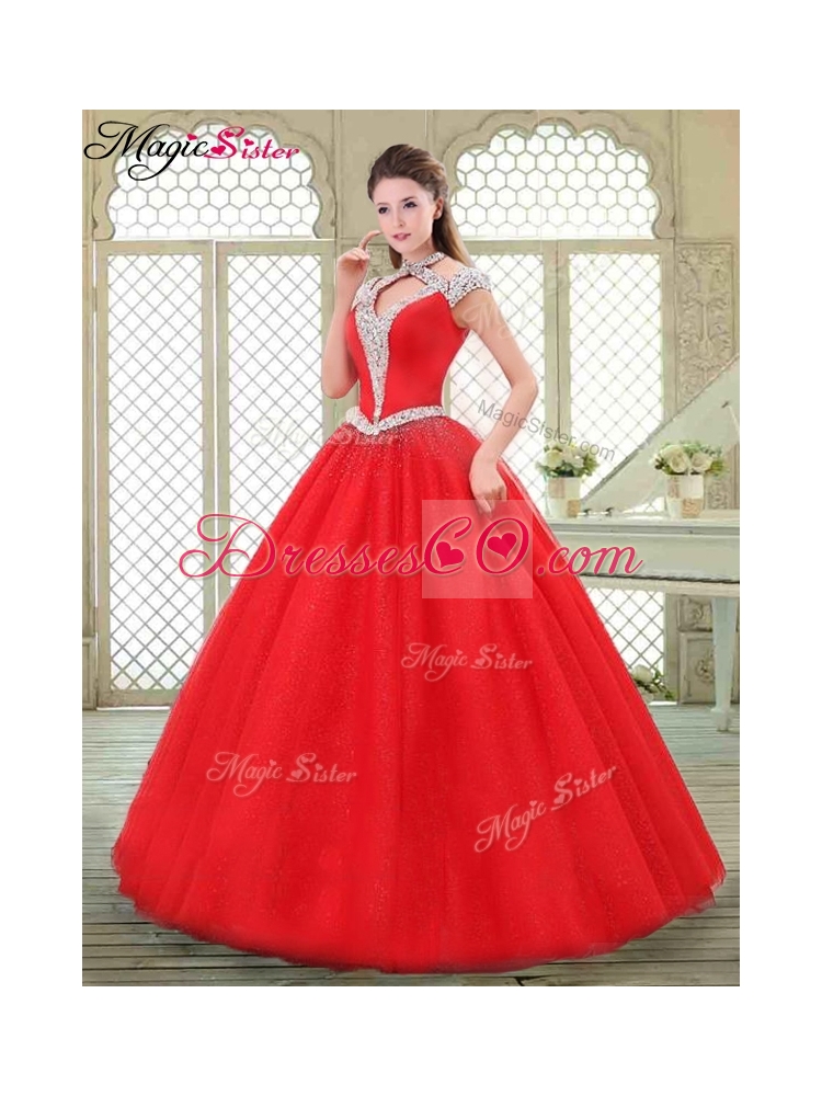 Perfect Halter Top Quinceanera Gowns with Beading