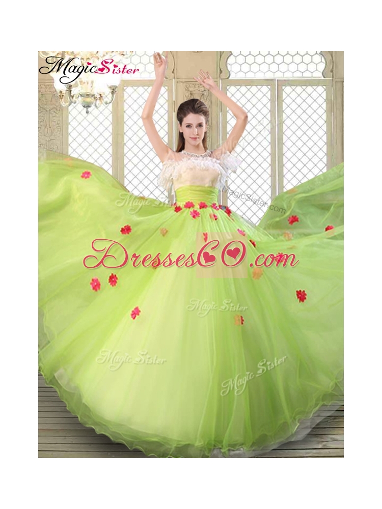 Spring Beautiful Scoop Quinceanera Dress with Ruffles