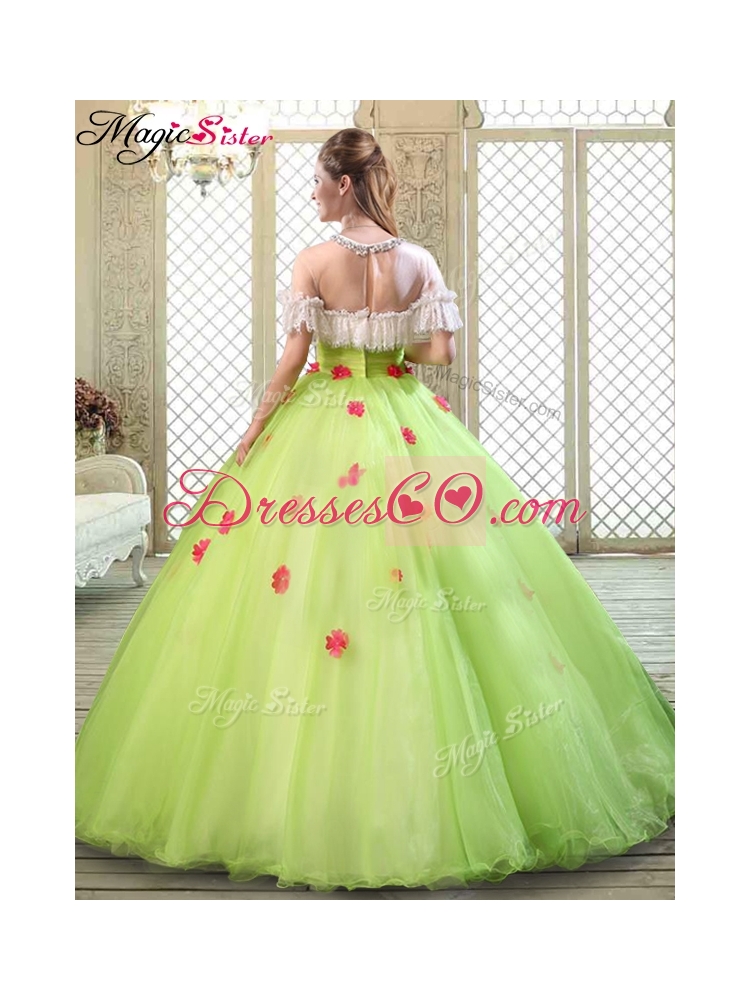 Spring Beautiful Scoop Quinceanera Dress with Ruffles