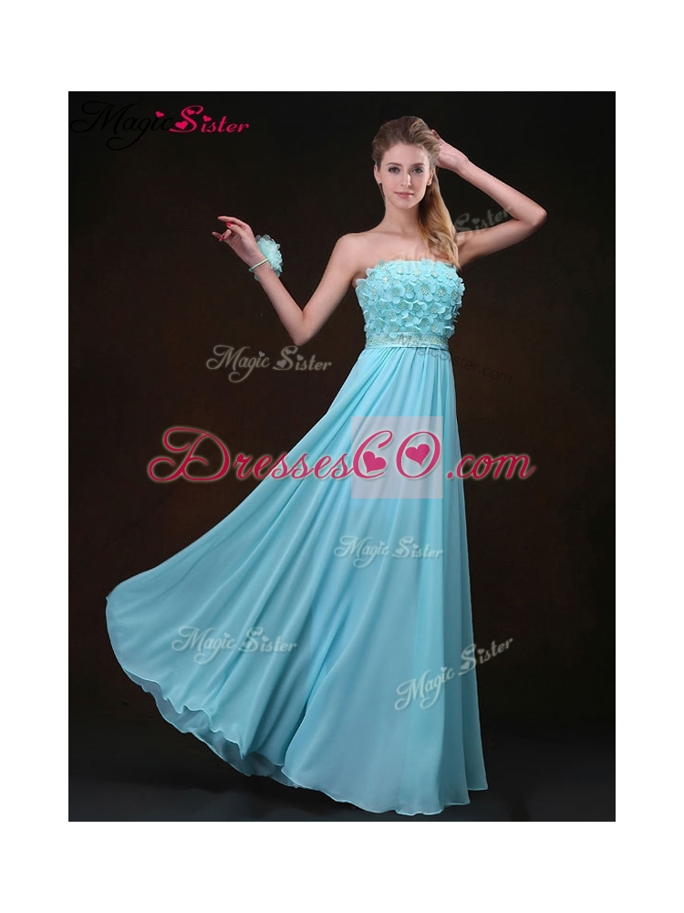 Beautiful Empire Strapless Prom Dress with Appliques
