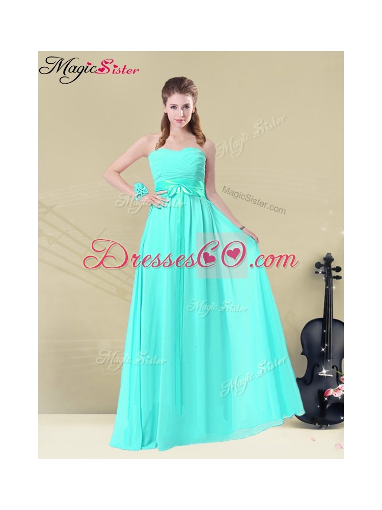 Gorgeous Empire PromDress with Belt in Apple Green