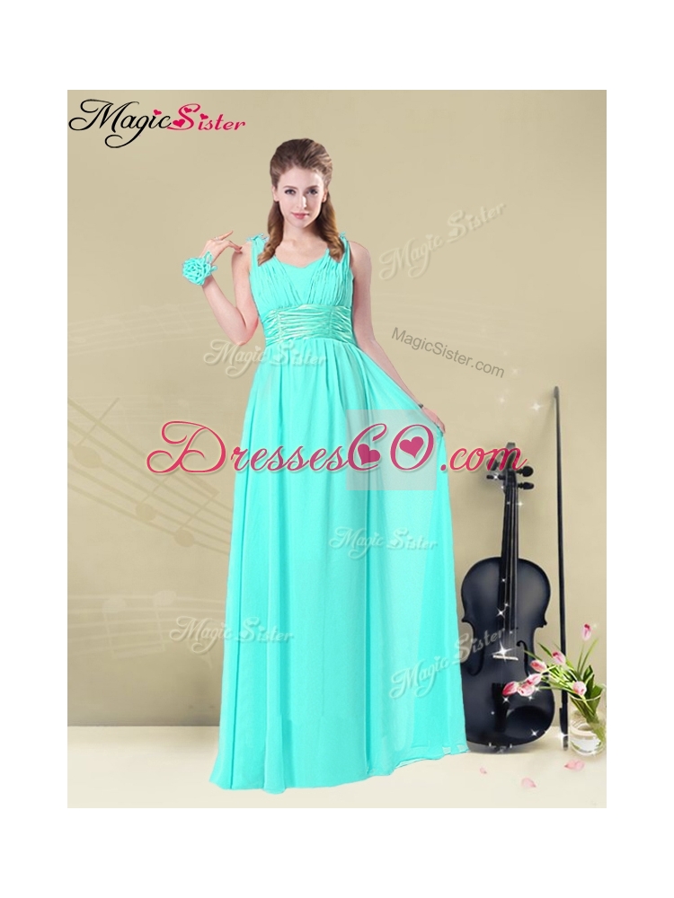Gorgeous Empire PromDress with Belt in Apple Green