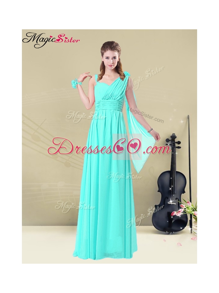 Low price Floor Length Dama Dress in Apple Green