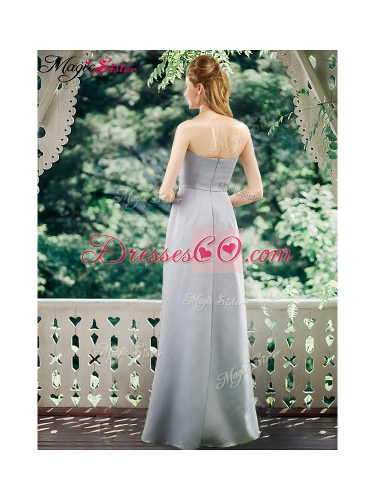 Romantic Empire Bridesmaid Dress with Hand Made Flowers