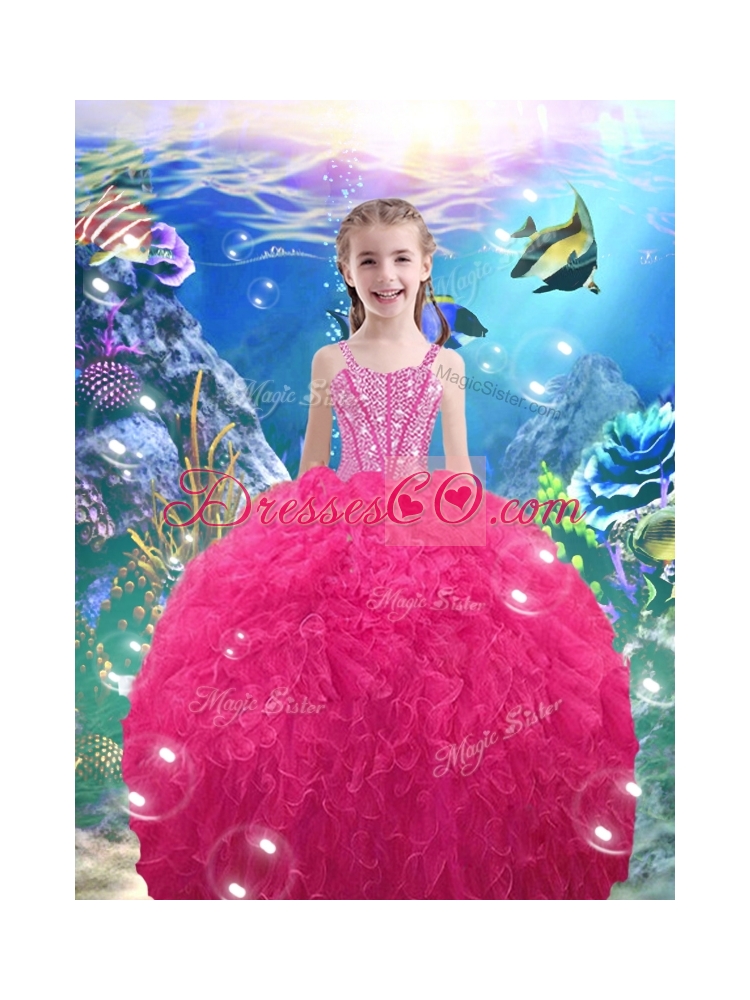 Pretty Straps Beading Little Girl Pageant Dresses