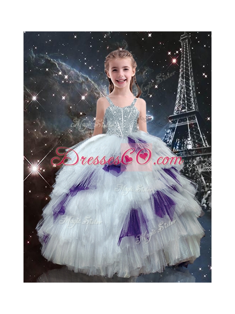 Fashionable Ball Gown Ruffled Layers Little Girl Pageant Dress in Multi Color