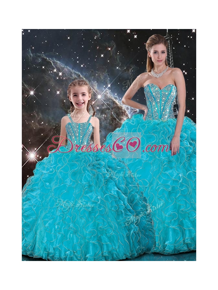 Luxurious Ball Gown Princesita With Quinceanera Dress with Beading in Baby Blue