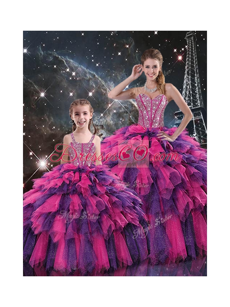 New Style Ball Gown Princesita With Quinceanera Dress with Beading and Ruffled Layers for Fall