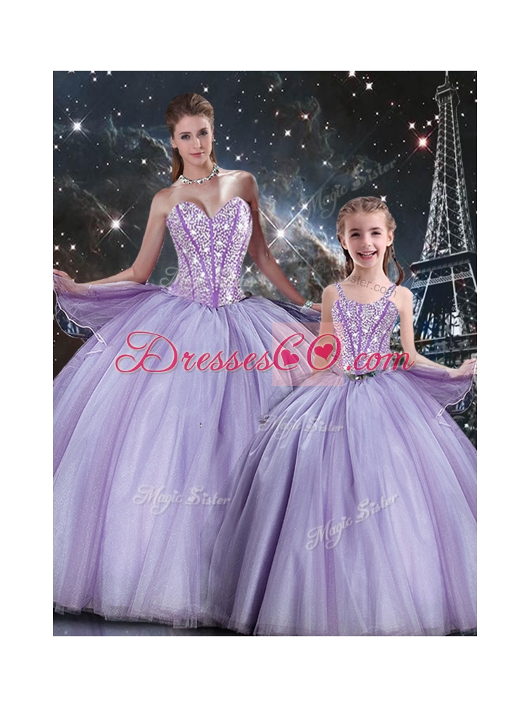 Sweet Ball Gown Beading Princesita With Quinceanera Dressesin Lavender