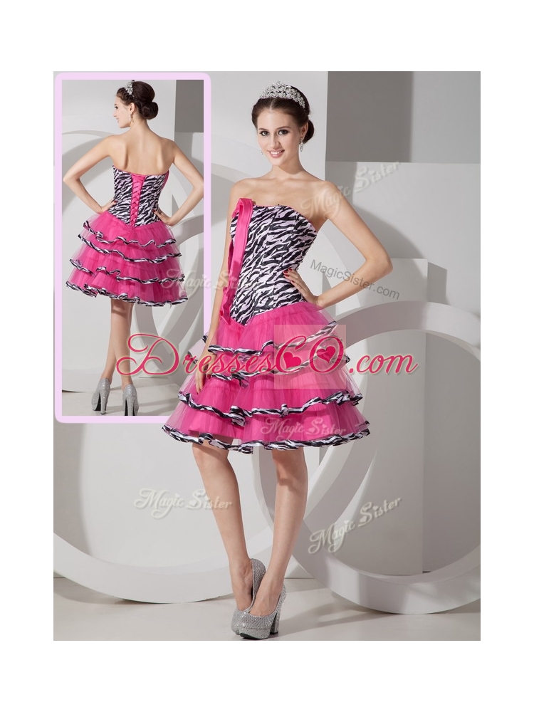 New Style Leopard and Ruffled Layers  Bridesmaid Dresses