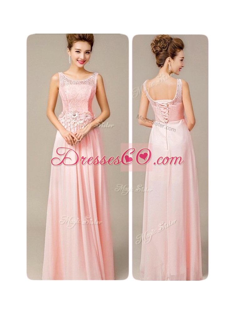 Beautiful Scoop Empire Cheap Homecoming Dress with Appliques and Lace