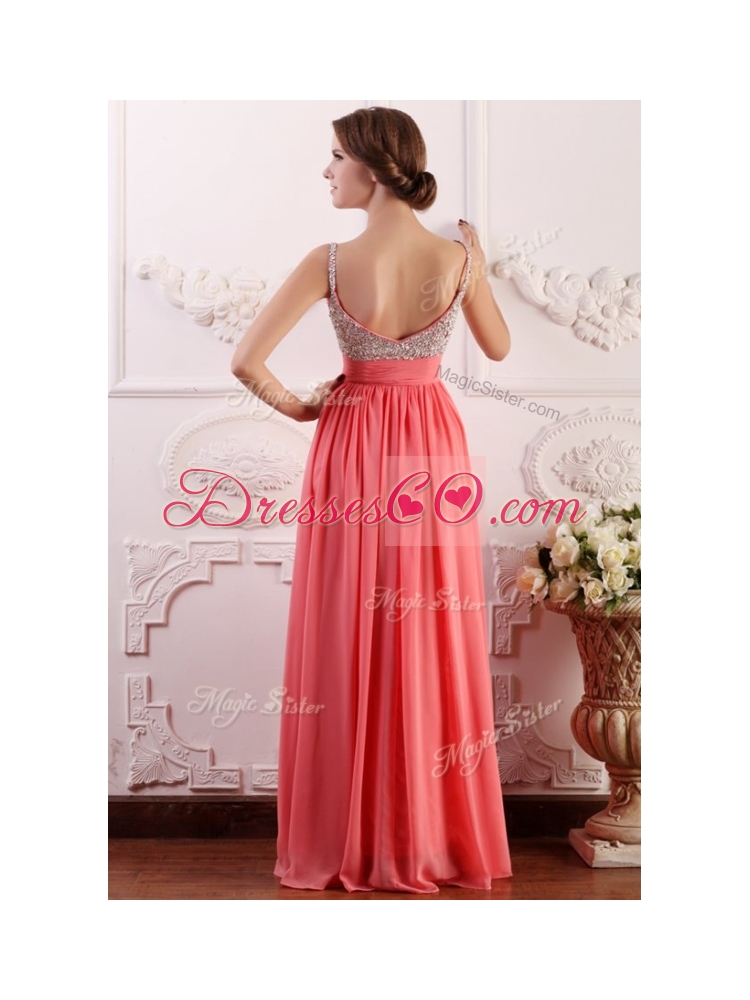 Most Popular Empire Straps Watermelon Homecoming Dress for Celebrity