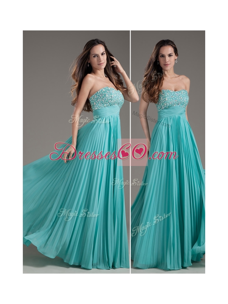 Classical Empire Strapless Turquoise Long DiscountProm Dress