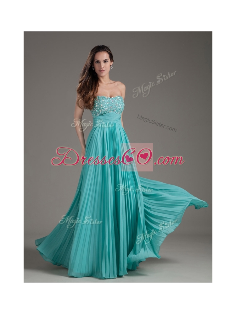 Classical Empire Strapless Turquoise Long DiscountProm Dress