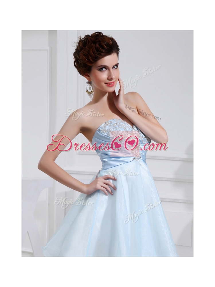 Discount Short Beading Prom Dress in Light Blue