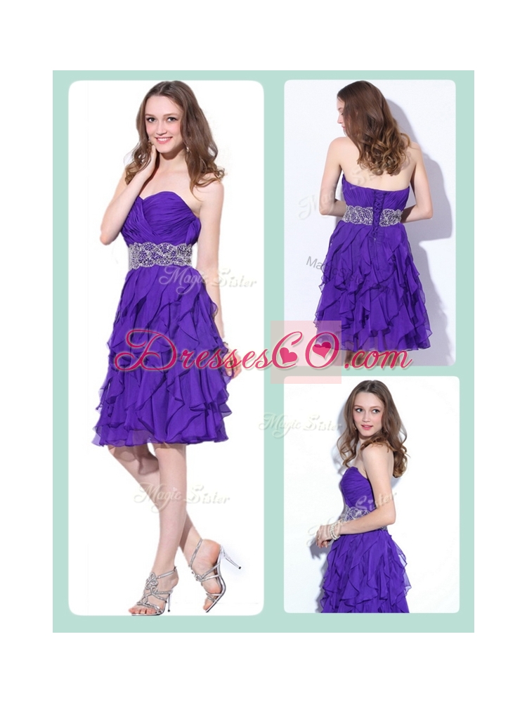 Fashionable Knee LengthDiscount  Prom Dress with Ruffles