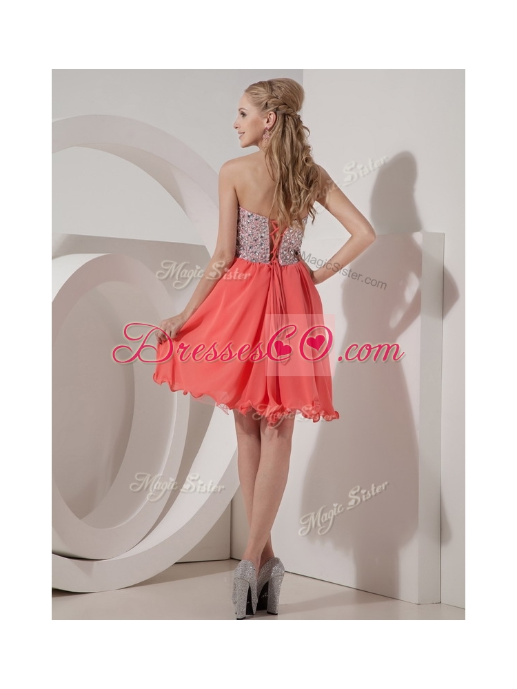 Lovely Mini Length Beading DiscountProm Dress for Homecoming