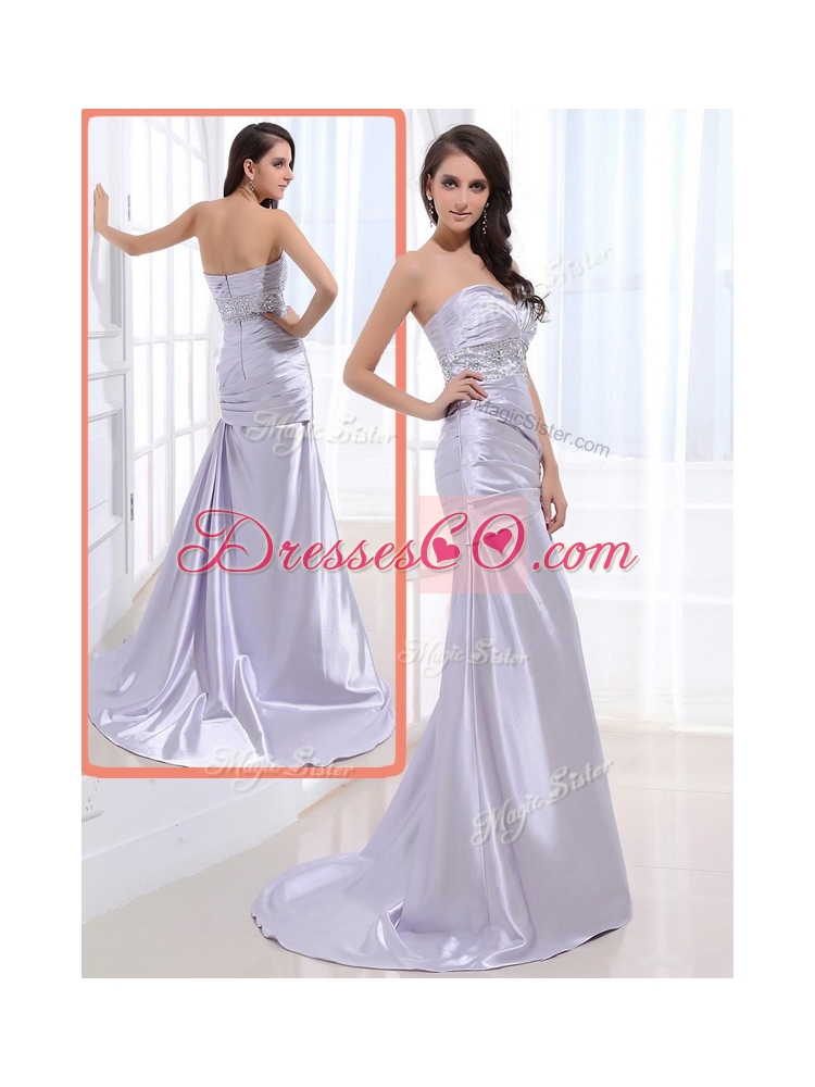 Luxurious Column SweetheartSexy Prom Dress with Beading and Ruching