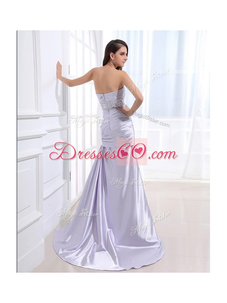 Luxurious Column SweetheartSexy Prom Dress with Beading and Ruching
