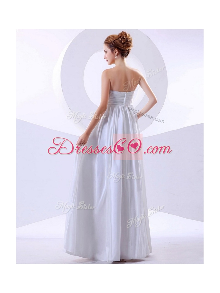 New Style Empire Hand Made Flowers White Prom Dresses